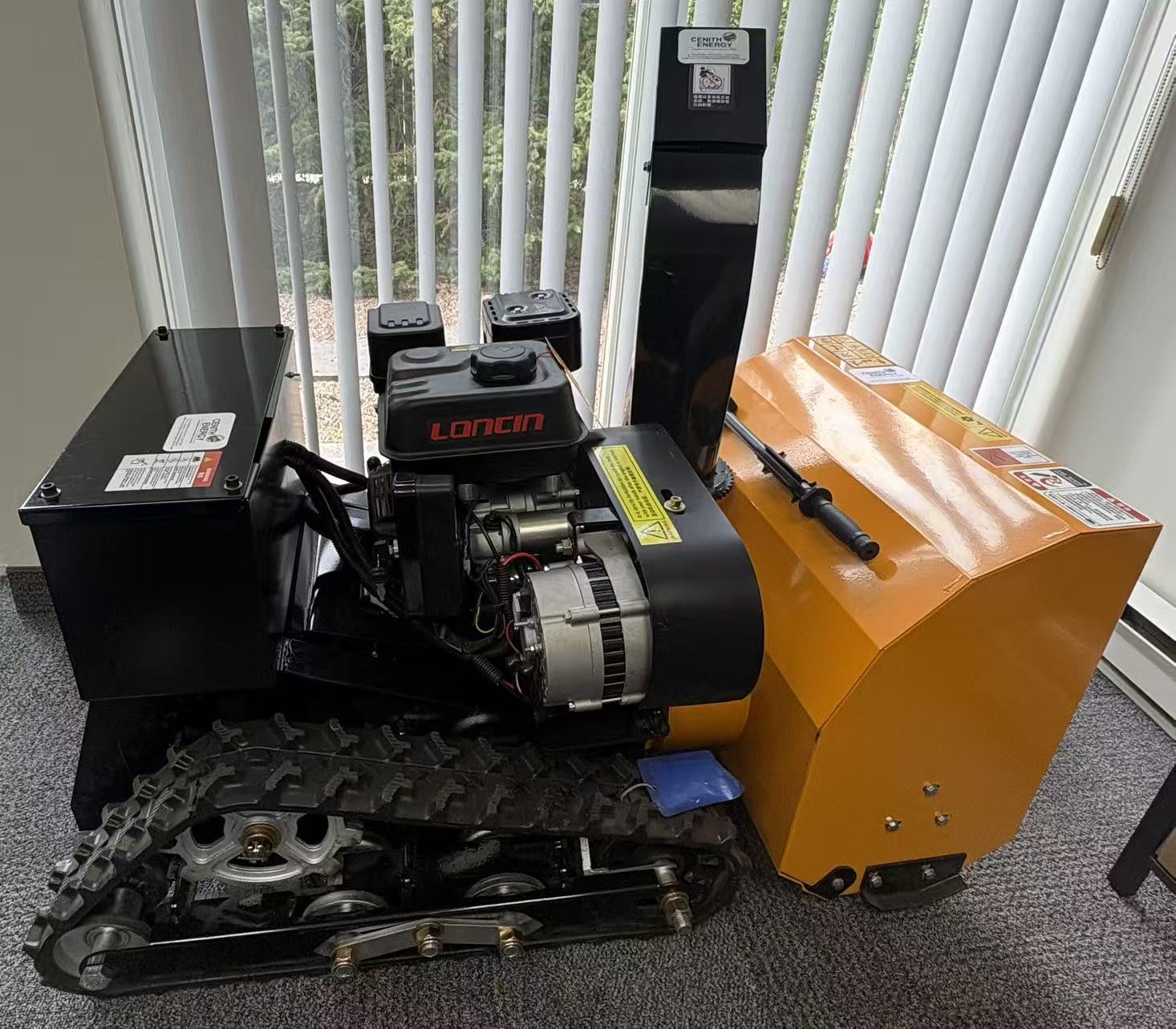 Loncin-powered snow blower close-up